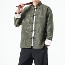 秋冬风复古灯芯绒休闲夹克新中式男女潮外套唐装H337/P110，男装夹克，钱塘713