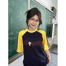 黄袖拼藏青