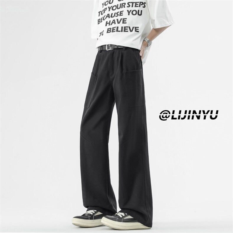 休闲显高坠感挺括时尚百搭显瘦工装裤纯色亲肤K672特批48控价88,男装休闲裤,星座718-1