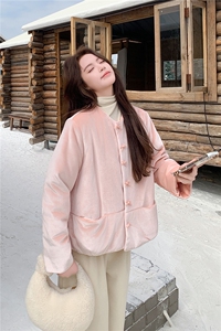 新款 时髦温柔丝绒保暖羽绒服2C010-2585-P255-K378图片