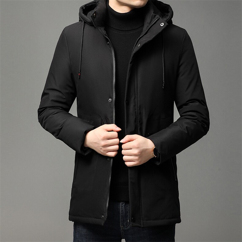男士新款常规棉衣冬季棉服纯色休闲连帽外套中年男装GR3526-P120图片