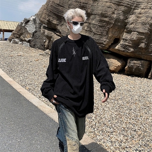 美式灯芯绒圆领卫衣男女春秋拉链设计感小众外套打底衫WY710-p52图片