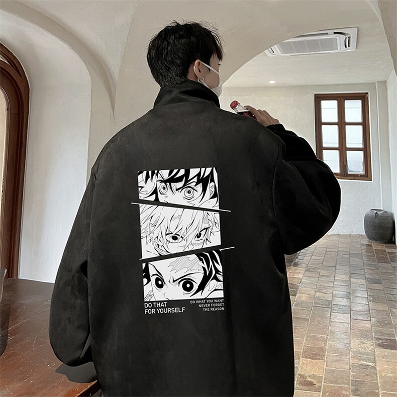 麂皮绒夹克男大码立领褂子外套JK85176-P68 加绒款-P78图片