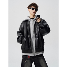 大货已备!美式潮牌假两件机车连帽皮夹克 AD266-P95,男装夹克,星座609, 大货已备!美式潮牌假两件机车连帽皮夹克 AD266-P95,男装夹克,星座609,