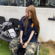 万针全刺绣工艺抖音得物高品质260克重磅纯棉双纱美式高街短袖T恤，男装T恤，电商A486