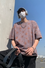 设计感烧花圆领正肩T恤男女夏季大码短袖上衣T3613-特价P30，男装T恤，电商A007