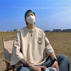 纯棉T恤直播高品质重磅220克小熊印花T1979-p25，男装T恤，星座508（原C305）
