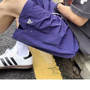 2025年夏季薄款褶皱冰丝五分裤男生宽松阔腿透气休闲短裤运动速干图片