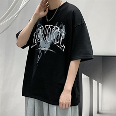2025夏季原创设计港风oversize宽松休闲T恤B266-DX08-P30，男装T恤，星座B257-1