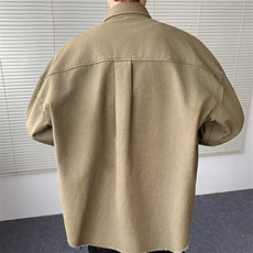 纯棉衬衫夹克外套翻领重磅简约休闲百搭潮外套XZ212-QJK1049-P65，男装夹克，星座212