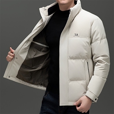 中年羽绒服男士2026年冬季加厚保暖白鸭绒上衣休闲面包服外套男款，男装羽绒服，电商B212（原钱塘6029）