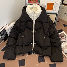 棉衣外套男士冬季2026新款日系复古假两件棉服保暖皮棉袄子宽松型，男装棉衣，星座1013