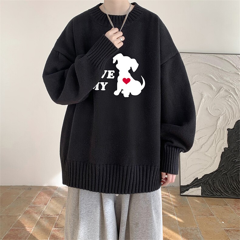 半高领毛衣男大码胖子针织衫毛线衣 M18448-P45 加绒款-P65图片