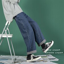 主推秋冬心电图牛仔裤宽松直筒老爹裤X715NZ007批45控68，男装牛仔裤，星座715