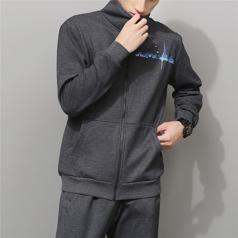 秋冬新款大码开衫男士宽松拉链立领卫衣休闲夹克运动外套卫衣P90,男装卫衣,星座802