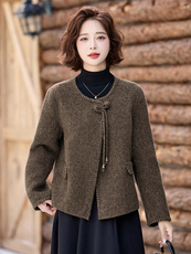 小个子双面羊毛呢大衣女2025春秋新款气质短款小香风圆领呢子外套，女装双面呢大衣，衣之秀