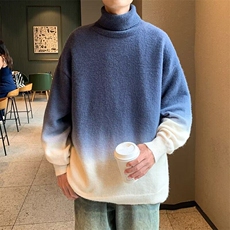 2024新款半高领毛衣男潮流渐变慵懒风毛线衣针织衫帅MZ769-P65，男装针织衫/毛衣，星座412-2
