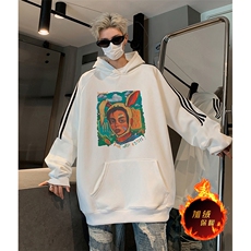 抖音得物供货提供视频秋冬重磅美式宽松织带连帽卫衣0435，男装卫衣，电商A486