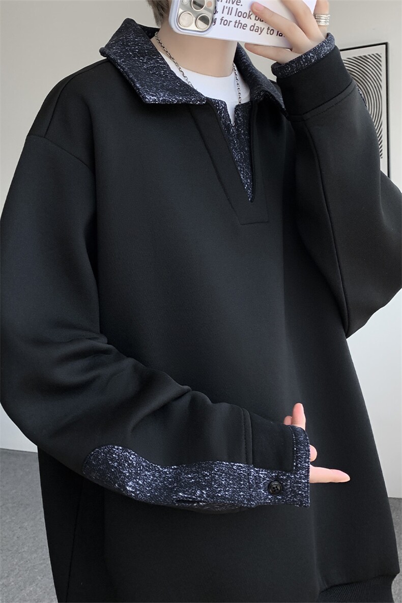 WY10173-特批50加绒P60美式重磅绒感V领卫衣大码撞色上衣外套,女装短外套,电商A059