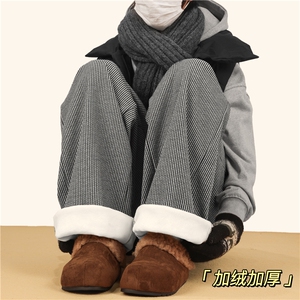 2025冬季美式细条纹设计感加绒百搭休闲裤B315-K25903JR-p65控88图片