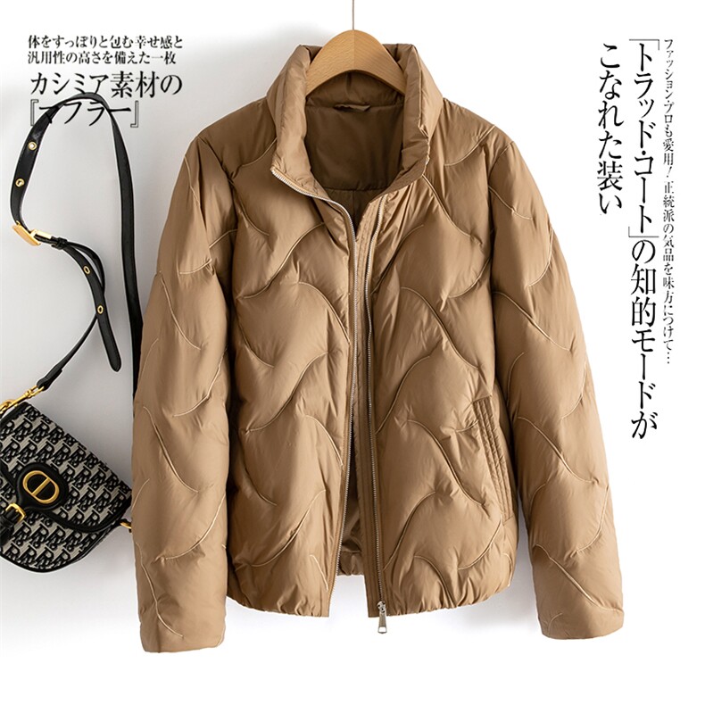 《主打款》90绒新款羽绒服女立领轻奢绣花小个子轻薄白鸭绒，女装羽绒服，海爱依仁