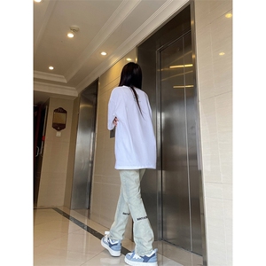 B221 美式ins高街小众刺绣字母修身小脚牛仔裤 LK23036-P60 控78图片