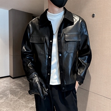 社会小伙男士秋冬皮衣2025秋季长袖夹克店主风JK8008-P130，男装夹克，电商A236