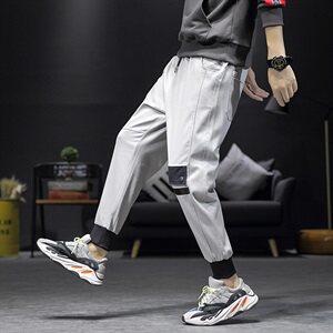 20春装新款休闲工装裤宽松日系大码束脚裤哈伦九分裤K821-P50图片