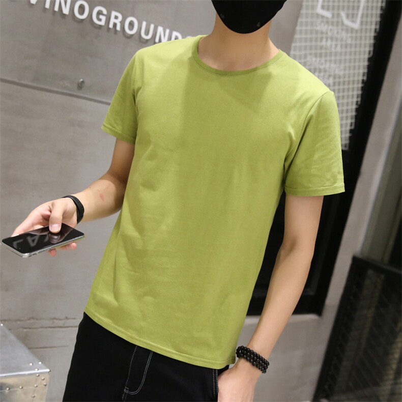 彩色T恤新款纯色短袖男士夏季修身圆领纯棉T恤好卖5013-T820-P13,男装T恤,星座1105