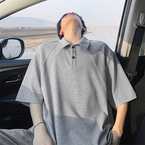 特批P30无差价夏季休闲纯色曼巴棉亨利领大码五分袖T恤男T5370图片