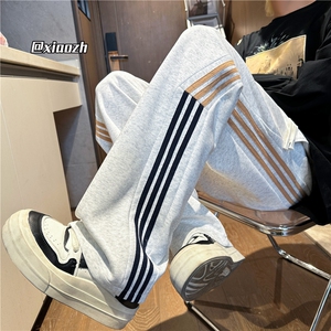 XZ616 秋季新款异色织带撞色拼接破缝休闲长裤 TY1089 特P40控78图片