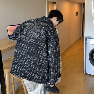 1港风小香风长袖夹克男大码M-5XL情侣潮夹克男CCS8019P45控68图片