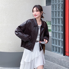 春季新款大货2026韩系复古皮衣外套女机车服M2605P160K258，女装短外套，2C268