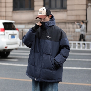 新款潮牌休闲工装连帽棉衣外套冬季拼接加厚保暖棉服男 W8053-P95图片