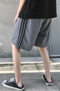 21 夏季新宽松港风潮大码男学生运动条纹卫裤休闲短裤  8003-P25图片