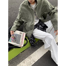 cleanfit短款哈灵顿外套男vintage重工上衣高级感，女装短外套，星座716-2