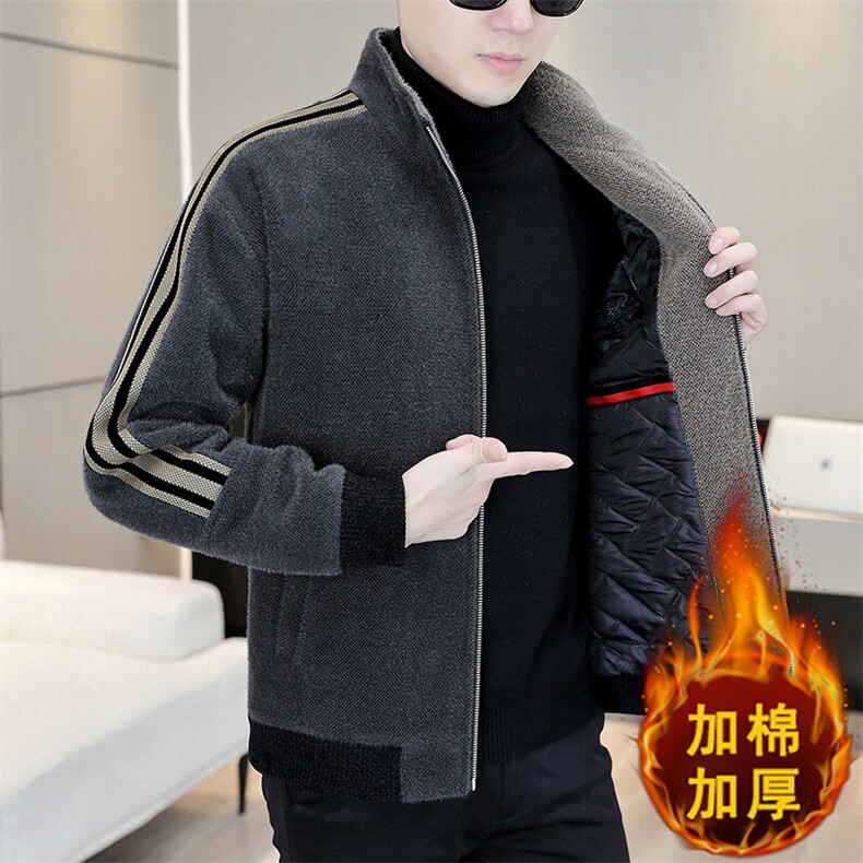 秋冬主推男士立领加棉加厚潮流修身毛呢大衣短款夹克A76P140,男装夹克,电商B226-2（原B217-2）