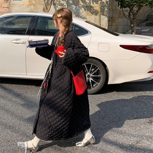 A570-P108 长款菱格棉服新款棉袄超好看外套潮图片