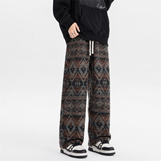 8XL-M羊羔绒裤子男冬季加绒加厚民族风重磅针织棉裤大码KZ023P78，男装民族服装，电商B312