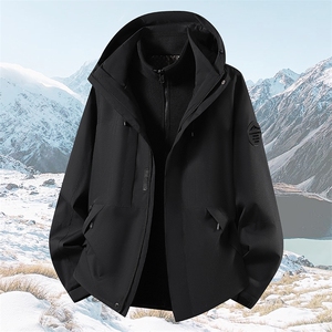 户外连帽男女新款三合一防风防水登山服石墨烯保暖外套H6188-P90图片