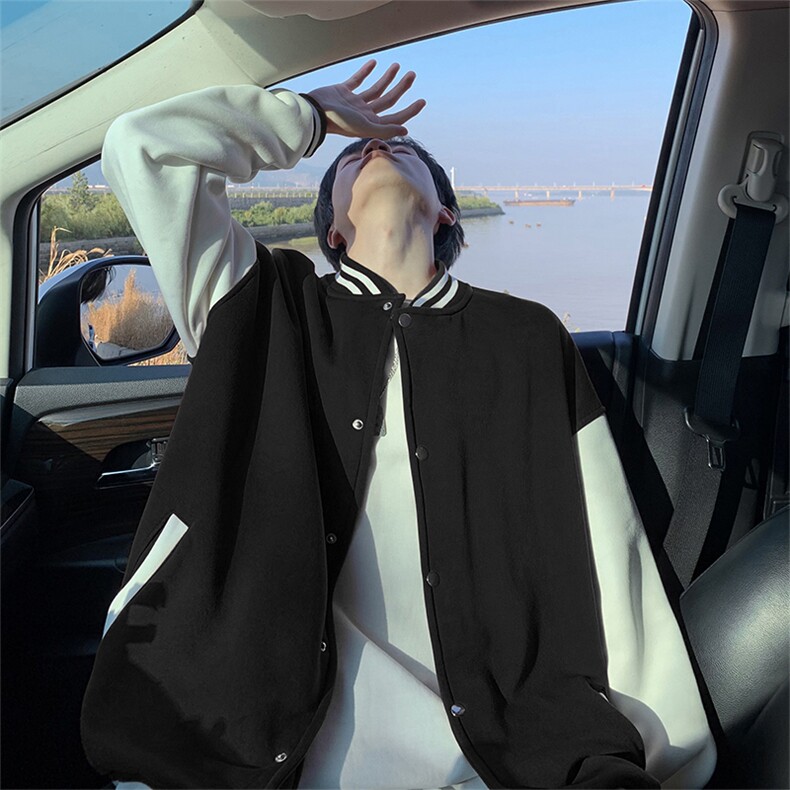 抖音得物高品质重磅全棉二开 360克立领棒球服开衫卫衣外套 CM12图片