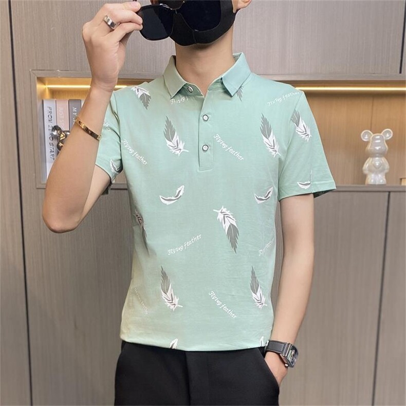PL001-P35短袖t恤男夏季纯棉冰感带领半袖体恤夏天有领polo衫图片