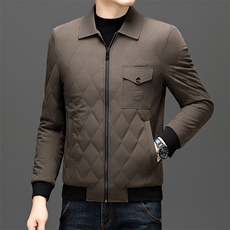 高档棉服2026新款秋冬中年男士棉衣夹克外套轻薄款棉服菱格小棉袄，男装夹克，电商B212（原钱塘6029）