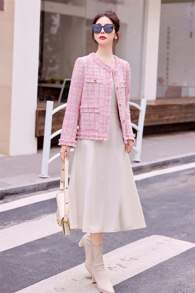 时尚小香风短外套女秋冬季新款韩版宽松显瘦百搭气质上衣,女装短外套,艾仟回(原伊仟回)