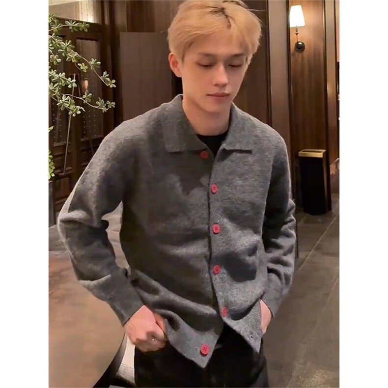 开衫毛衣男款秋冬季高级感老钱风针织衫美式复古外套MY5248,男装针织衫/毛衣,星座516A