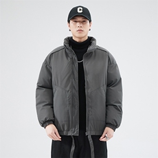 现货冬季美式休闲加厚雪山外套夹克立领纯色三防户外工装棉服，男装夹克，电商A486