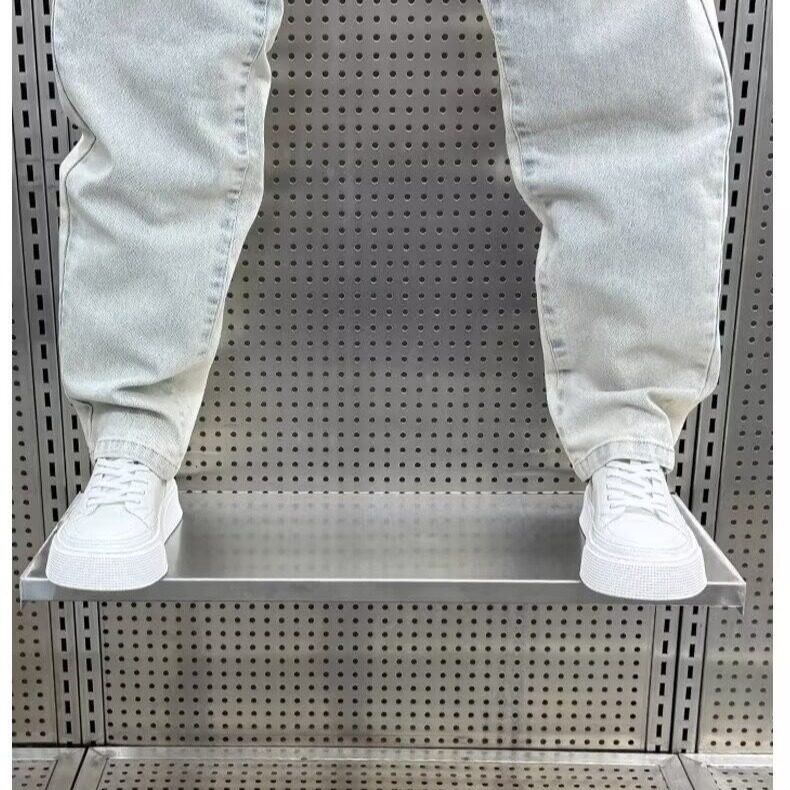 浅色牛仔裤男夏季薄款潮牌宽松直筒九分裤弹力水洗哈伦休闲小脚裤,男装牛仔裤,电商B212（原钱塘6029）
