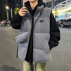 秋冬季港风灯芯绒棉衣马甲潮流宽松加厚保暖潮流棉服男BYM05P65，男装棉衣，电商A086