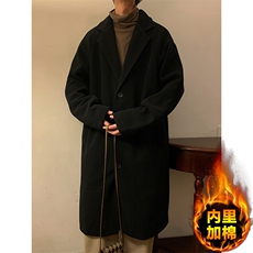 N1079/P100加棉P110冬季毛呢大衣男中长款过膝风衣大码男士呢大衣，男装毛呢大衣，电商A141