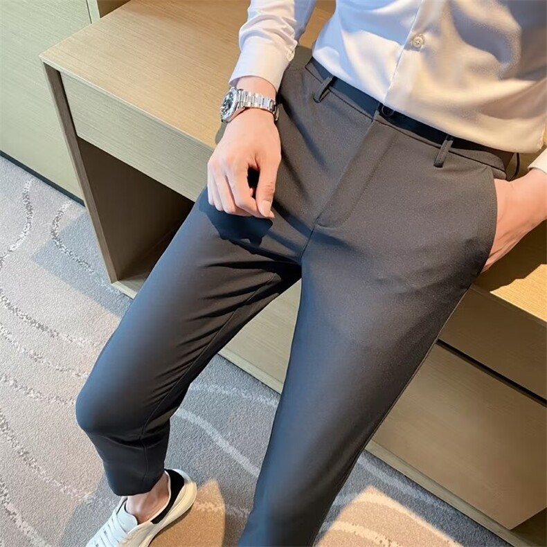 小西裤发型师免烫裤子男修身韩版英伦9分小脚裤休闲裤九分裤K9,男装休闲裤,星座1116A-2（原606A-1）